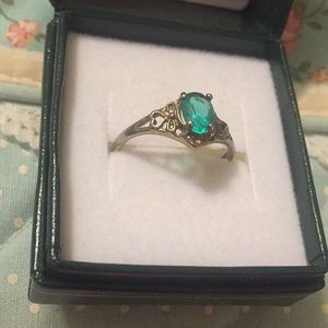 Sterling silver aqua ring